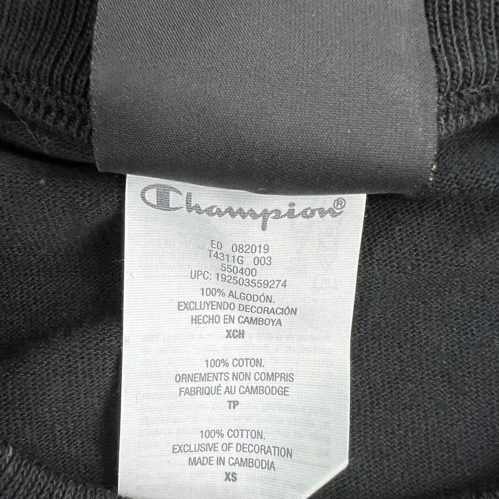 New Champion Men US XS Black T-Shirt Century Collection Short Sleeve Decoration - Picture 8 of 9